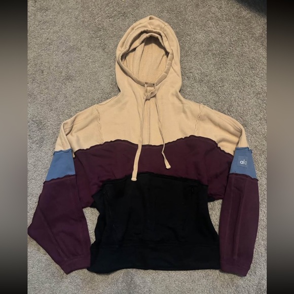ALO Yoga Sweaters - ALO Yoga Women’s Dimension Colorblock Hoodie Sweater Pullover Size XS